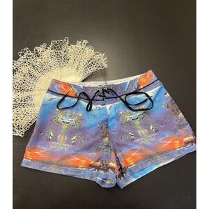 Lassen Hawaii Y2K Vintage 90s Tropical Beach Fish Surf Boardshorts Sz M As Is